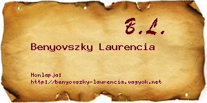 Benyovszky Laurencia névjegykártya